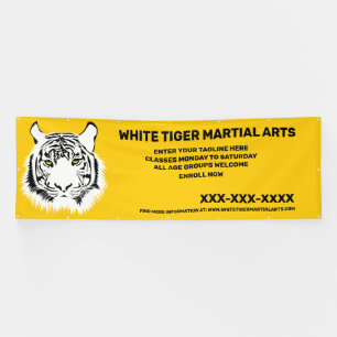 Aangepaste Witte tijger Martial Arts aanpassen Spandoek