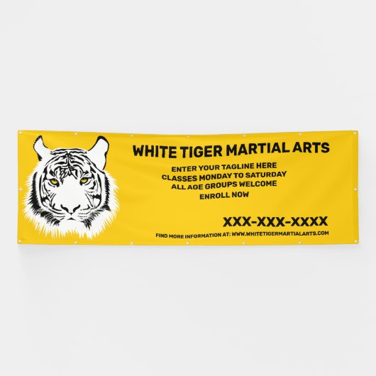 Aangepaste Witte tijger Martial Arts aanpassen Spandoek (Horizontaal)