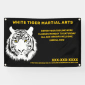 Aangepaste Witte tijger Martial Arts aanpassen Spandoek (Horizontaal)