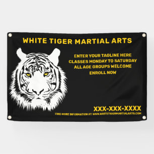 Aangepaste Witte tijger Martial Arts aanpassen Spandoek