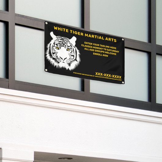 Aangepaste Witte tijger Martial Arts aanpassen Spandoek (Buitenkant Gebouw)