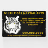Aangepaste Witte tijger Martial Arts aanpassen Spandoek (Horizontaal)