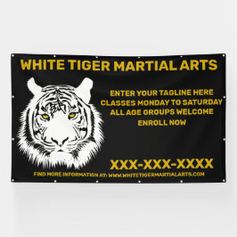 Aangepaste Witte tijger Martial Arts aanpassen Spandoek