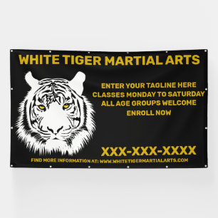 Aangepaste Witte tijger Martial Arts aanpassen Spandoek