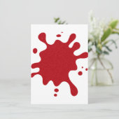 Aangepaste witte & tomaat rode splash uitnodiging (Staand voorkant)