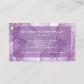 Aangepaste Witte Violette Paarse Agaat Professiona Visitekaartje (Achterkant)