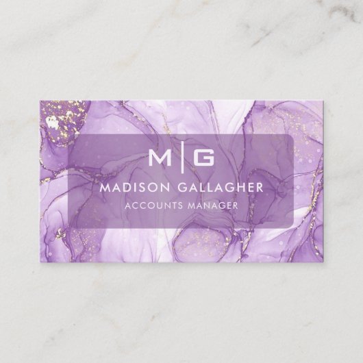 Aangepaste Witte Violette Paarse Agaat Professiona Visitekaartje (Voorkant)