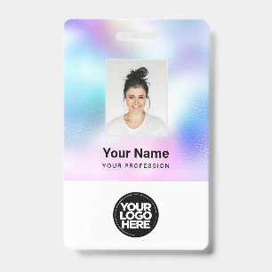 Aangepaste witte werknemersfoto, streepjescode, Lo Badge