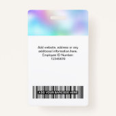 Aangepaste witte werknemersfoto, streepjescode, Lo Badge (Achterkant)