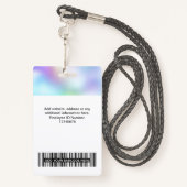 Aangepaste witte werknemersfoto, streepjescode, Lo Badge (Achterkant met draagriem)