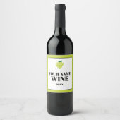 Aangepaste witte wijnlabels met groene druivenlogo wijn etiket (Voorkant)