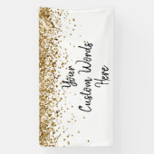 Aangepaste witte zwarte gouden verjaardagsfeest fo spandoek (Verticaal)