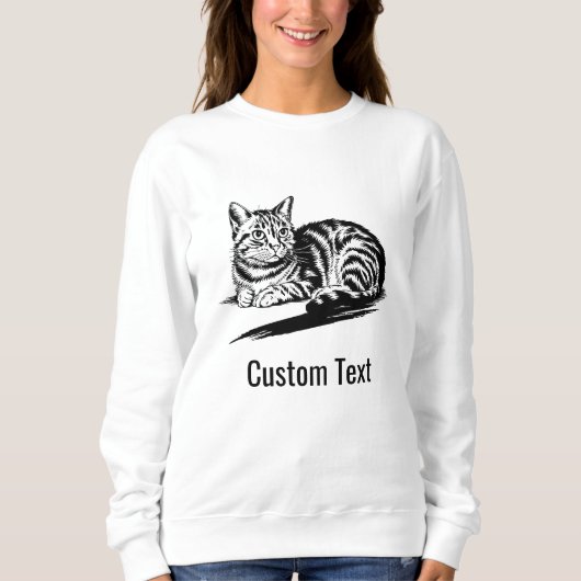 Aangepaste witte zwarte kat moeder leuke grafische trui (Voorkant)