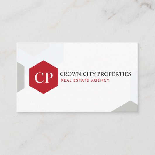 Aangepaste witte zwarte rode makelaar visitekaartje (Voorkant)