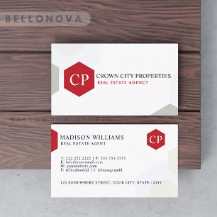 Aangepaste witte zwarte rode makelaar visitekaartje