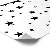 Aangepaste witte/zwarte sterren bericht/foto Jubil Poster (Hoek)