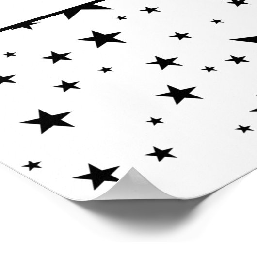 Aangepaste witte/zwarte sterren bericht/foto Jubil Poster (Hoek)