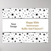 Aangepaste witte/zwarte sterren bericht/foto Jubil Poster (Voorkant)