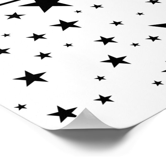 Aangepaste witte / zwarte sterren bericht Jubileum Poster (Hoek)