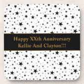 Aangepaste witte / zwarte sterren met bericht Jubi Bier Onderzetter (Voorkant)