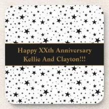 Aangepaste witte / zwarte sterren met bericht Jubi