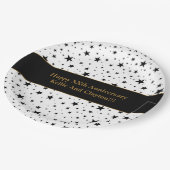 Aangepaste witte / zwarte sterren met bericht Jubi Papieren Bordje (Gekanteld)