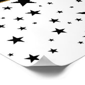 Aangepaste witte / zwarte sterren met bericht Jubi Poster (Hoek)