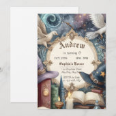 Aangepaste Wizards Magische verjaardagsfeestje Kaart (Voorkant / Achterkant)