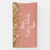 Aangepaste Woestijn Koraal Goud Aangepast Verjaard Spandoek (Verticaal)