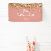 Aangepaste Woestijn Koraal Goud Aangepast Verjaard Spandoek (Insitu)