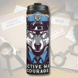 Aangepaste Wolf Gifts voor Politieagenten Papa Man Thermosbeker