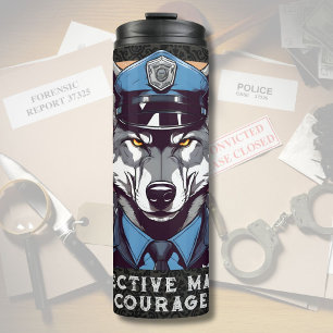 Aangepaste Wolf Gifts voor Politieagenten Papa Man Thermosbeker