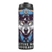 Aangepaste Wolf Gifts voor Politieagenten Papa Man Thermosbeker (Voorkant)