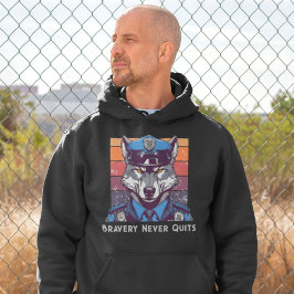 Aangepaste Wolf Gifts voor Politieagenten Papa Opa Hoodie