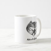 Aangepaste Wolf Koppel Namen Gepersonaliseerd Koffiemok (Voorkant rechts)