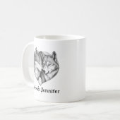 Aangepaste Wolf Koppel Namen Gepersonaliseerd Koffiemok (Voorkant links)