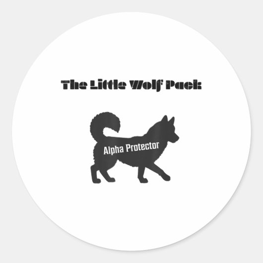 Aangepaste Wolf Pack Familie Shirten Alpha Wolf _1 Ronde Sticker (Voorkant)