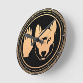 Aangepaste Wolf-wandklok met standaardklok Ronde Klok (Hoek)