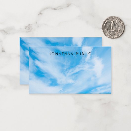 Aangepaste wolken Eenvoudige Sjabloon Naam Script  (Voorkant / Achterkant in situ)