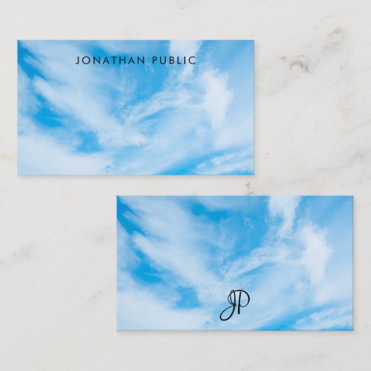 Aangepaste wolken Eenvoudige Sjabloon Naam Script (Voorkant / Achterkant)