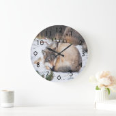 Aangepaste wolven die op sneeuw slapen grote klok (Huis)