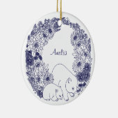 Aangepaste Wombat Kerstmis Blauw Keramisch Ornament (Rechts)