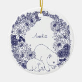 Aangepaste Wombat Kerstmis Blauw Keramisch Ornament (Voorkant)