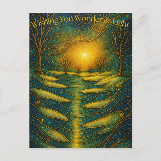Aangepaste Wonder & Licht Seculiere Vakantiekaart Briefkaart (Voorkant)
