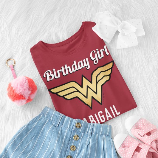 Aangepaste wonder Woman Golden Logo Birthday T-shirt