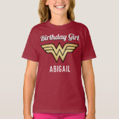 Aangepaste wonder Woman Golden Logo Birthday T-shirt (Voorkant)