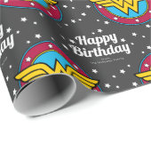 Aangepaste Wonder Woman Happy Birthday Cadeaupapier (Rol Hoek)