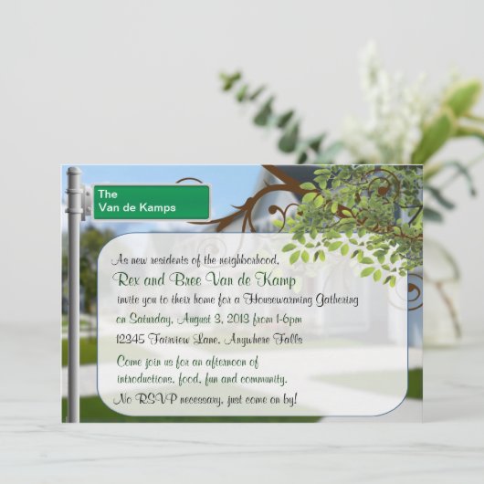 Aangepaste woningopwarming Verzameling uitnodiging (Staand voorkant)