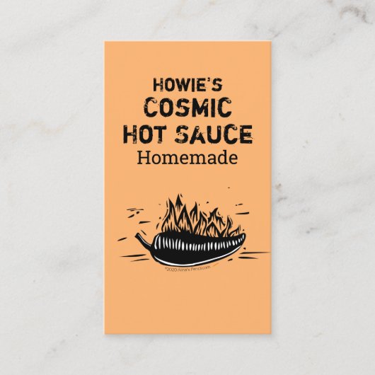 Aangepaste Woodcut Art Chili Pepper Homemade Hot S Visitekaartje (Voorkant)