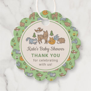 Aangepaste Woodland Animals Baby shower Favor Tags Bedankjes Labels